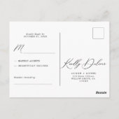 Elegant Black Calligraphy RSVP Briefkaart (Achterkant)