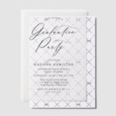Elegant Black Calligraphy Script Graduparty Vellum Uitnodigingen (Offset (Uitnodiging))