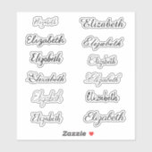 Elegant Black Calligraphy Script Name Personated Sticker (Vel)
