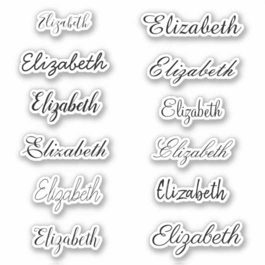 Elegant Black Calligraphy Script Name Personated Sticker (Voorkant)