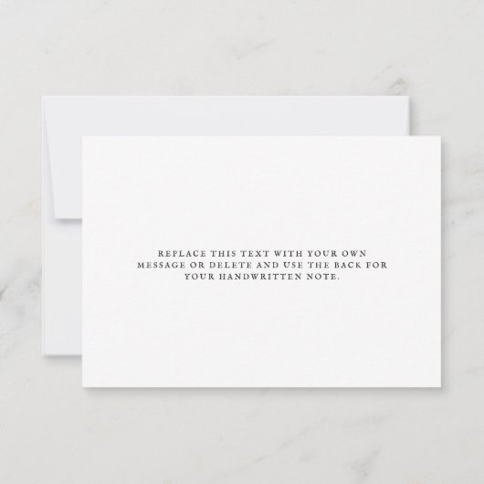 Elegant Black Calligraphy Script Wedding Lijst Bedankkaart (Achterkant)