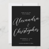 Elegant Black Calligraphy Script Weduwfoto Save The Date (Voorkant)