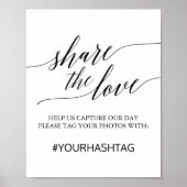 Elegant Black Calligraphy Share the Love Sign Poster (Voorkant)