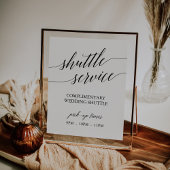 Elegant Black Calligraphy Shuttle Service Sign Poster