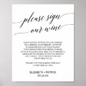 Elegant Black Calligraphy Sign Our Wine Sign Poster (Voorkant)