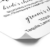 Elegant Black Calligraphy Signature Drink Sign Poster (Hoek)