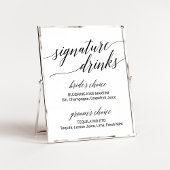 Elegant Black Calligraphy Signature Drink Sign Poster