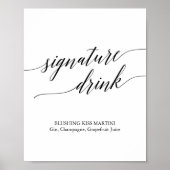 Elegant Black Calligraphy Signature Drink Sign Poster (Voorkant)