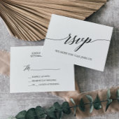 Elegant Black Calligraphy Simple RSVP-kaart RSVP Kaartje