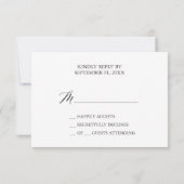 Elegant Black Calligraphy Simple RSVP-kaart RSVP Kaartje (Achterkant)