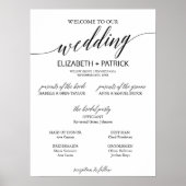Elegant Black Calligraphy Small Wedding Program Poster (Voorkant)