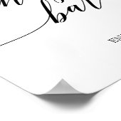 Elegant Black Calligraphy Snoep Bar Sign. Poster (Hoek)