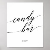 Elegant Black Calligraphy Snoep Bar Sign. Poster (Voorkant)