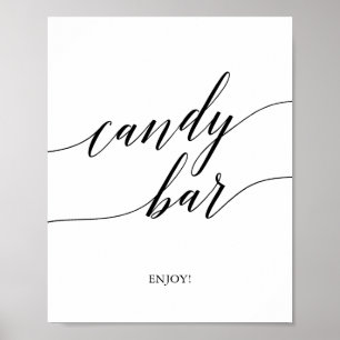 Elegant Black Calligraphy Snoep Bar Sign. Poster