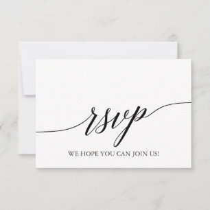 Elegant Black Calligraphy Song Request RSVP-kaart RSVP Kaartje