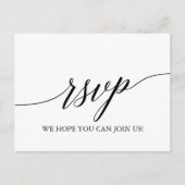 Elegant Black Calligraphy Song Request RSVP Uitnodiging Briefkaart (Voorkant)