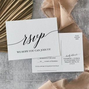 Elegant Black Calligraphy Song Request RSVP Uitnodiging Briefkaart