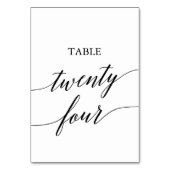 Elegant Black Calligraphy Table Number 24 Kaart (Achterkant)