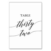 Elegant Black Calligraphy Table Number 32 Kaart (Achterkant)