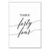 Elegant Black Calligraphy Table Number 4 Kaart (Achterkant)