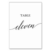 Elegant Black Calligraphy Table Number Eleven Kaart (Voorkant)