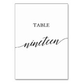 Elegant Black Calligraphy Table Number Nnegentien Kaart (Voorkant)