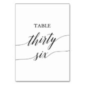 Elegant Black Calligraphy Table Number Six Kaart (Voorkant)