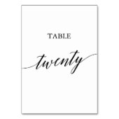 Elegant Black Calligraphy Table Number Twenty Kaart (Voorkant)