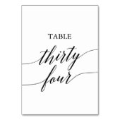 Elegant Black Calligraphy Table Number Vier Kaart (Achterkant)