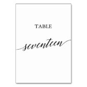 Elegant Black Calligraphy Table Number zeventien Kaart (Achterkant)