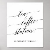 Elegant Black Calligraphy Tea and Coffee Sign Poster (Voorkant)