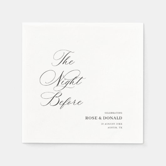 Elegant black calligraphy the night before servet (Voorkant)