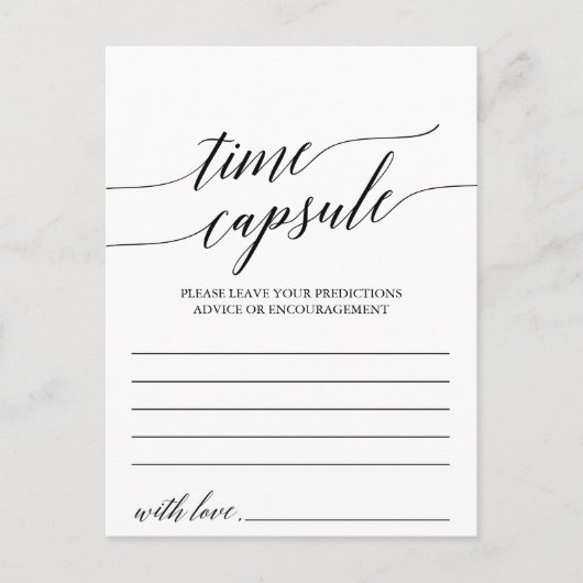 Elegant Black Calligraphy Time Capsule Kaarten (Voorkant)