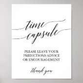 Elegant Black Calligraphy Time Capsule Sign Poster (Voorkant)