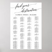 Elegant Black Calligraphy Travel Sevel Sevel Chart Poster (Voorkant)