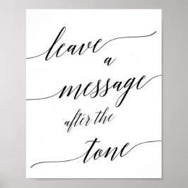 Elegant Black Calligraphy Verlaat een berichtteken Poster