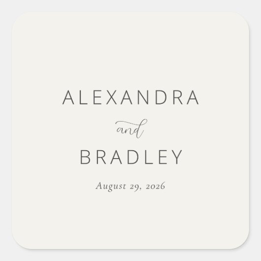 Elegant Black Calligraphy Vierkante Sticker (Voorkant)