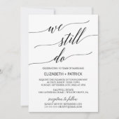 Elegant Black Calligraphy Vow Renewal Kaart (Voorkant)