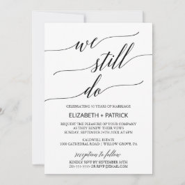 Elegant Black Calligraphy Vow Renewal Kaart