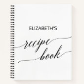 Elegant Black Calligraphy Vrijgezellenfeest Recipe Notitieboek (Voorkant)