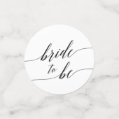 Elegant Black Calligraphy Vrijgezellenfeest Table Confetti (Kleine voorkant)