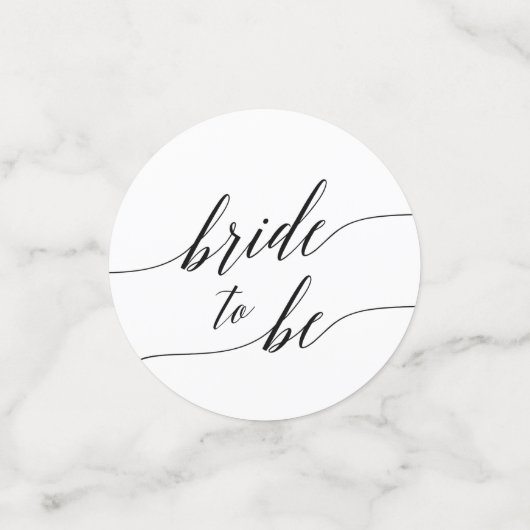 Elegant Black Calligraphy Vrijgezellenfeest Table Confetti (Kleine voorkant)