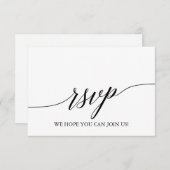 Elegant Black Calligraphy Website RSVP Card (Voorkant / Achterkant)