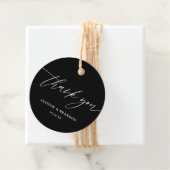 Elegant Black Calligraphy Weddenschap Hartelijk da Bedankjes Labels (In situ)