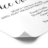 Elegant Black Calligraphy Weddenschap Ice Cream Si Poster (Hoek)