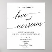 Elegant Black Calligraphy Weddenschap Ice Cream Si Poster (Voorkant)