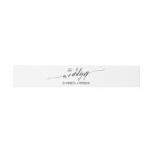 Elegant Black Calligraphy Wedding Belly Band Uitnodigingen Wikkel (Vlak)