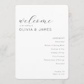 Elegant Black Calligraphy Wedding Ceremony Programmakaart (Voorkant)