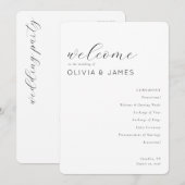 Elegant Black Calligraphy Wedding Ceremony Programmakaart (Voorkant / Achterkant)
