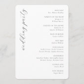 Elegant Black Calligraphy Wedding Ceremony Programmakaart (Achterkant)